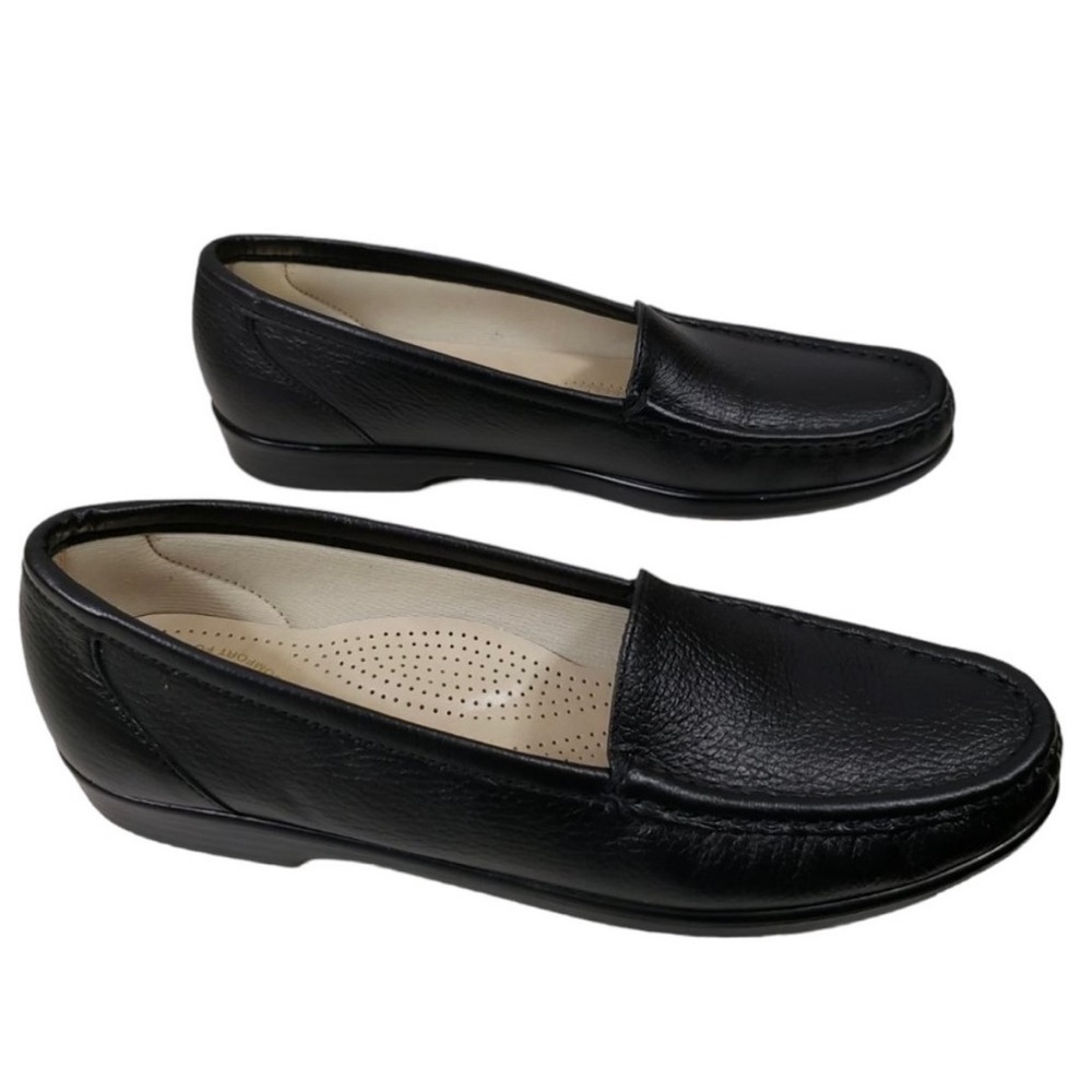 SAS Simplify Tripad Comfort Womens 8 S Black Leather Moccasin Loafer